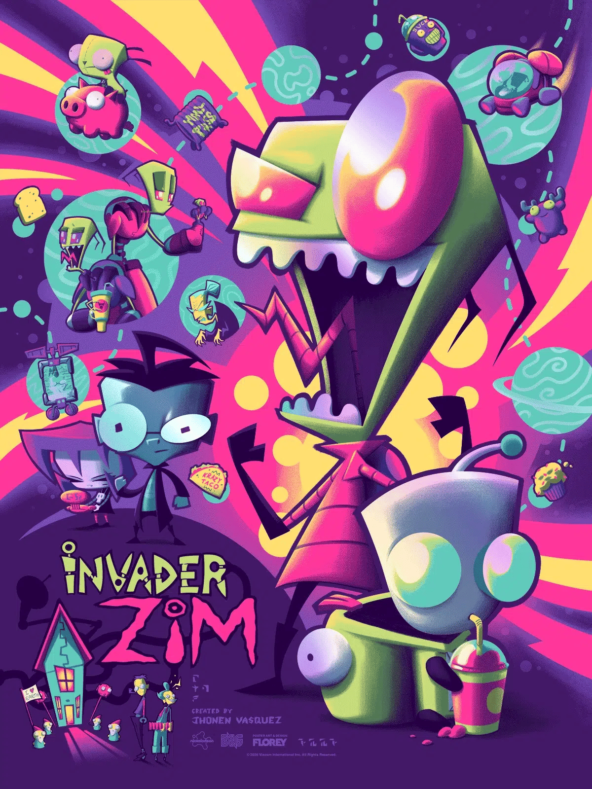 'Invader Zim' Rainbow Foil AP Poster